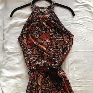 Lucky brand floral maxi halter SOFT w waist tie